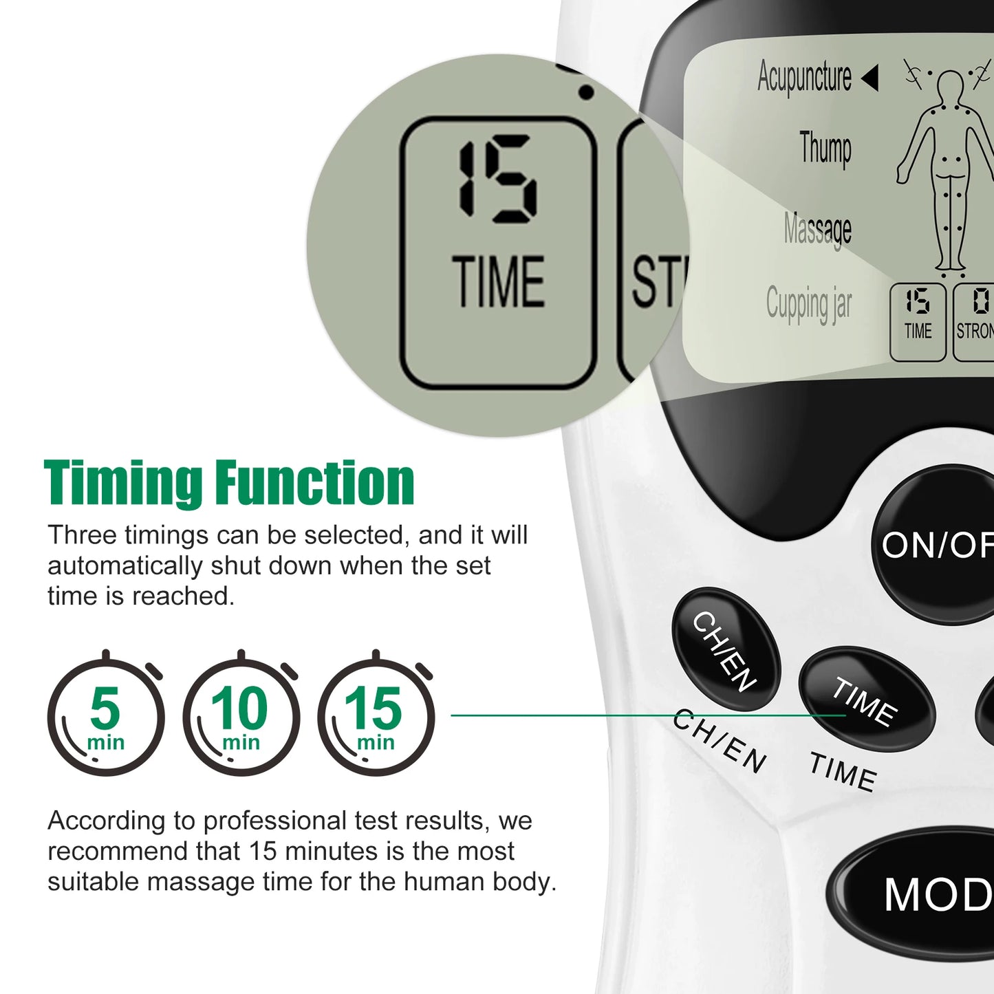 8-Mode EMS Muscle Stimulator & TENS Unit.