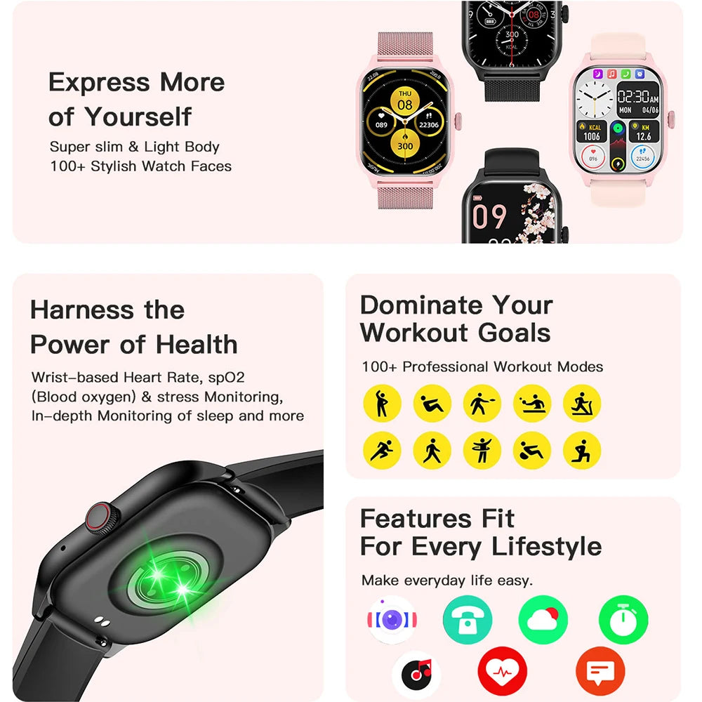 LEMFO LT10 – Smartwatch 2024: Bluetooth & Fitness